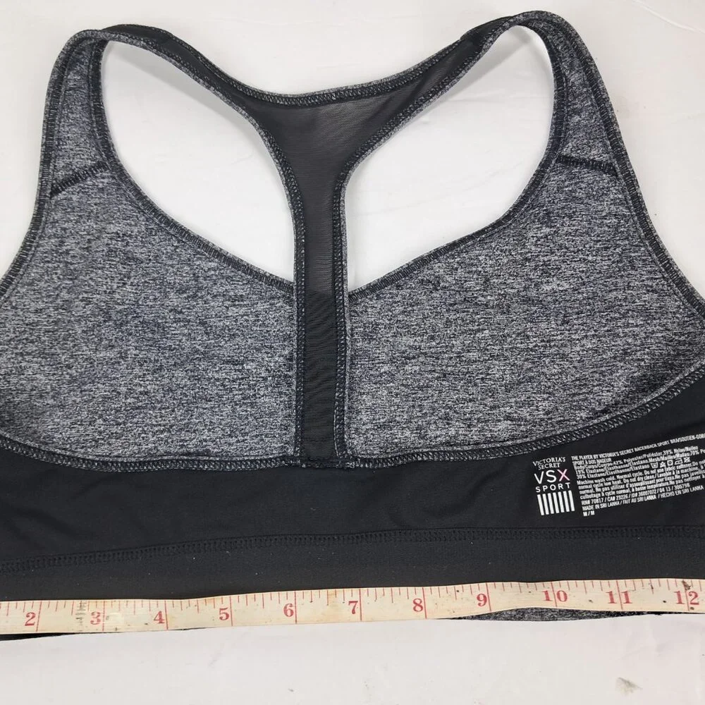 VSX Sport Victoria's Secret The Player Black/Gray Racerback Sports Bra Medium - Picture 7 of 8